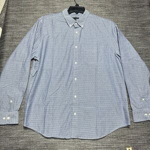 Banana Republic Button Up Shirt Men's XL Blue Geometric Long Sleeve